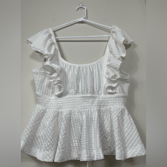 Maeve Ruffled Peplum Open-Back Top Cotton Size M NWT - Picture 6 of 13